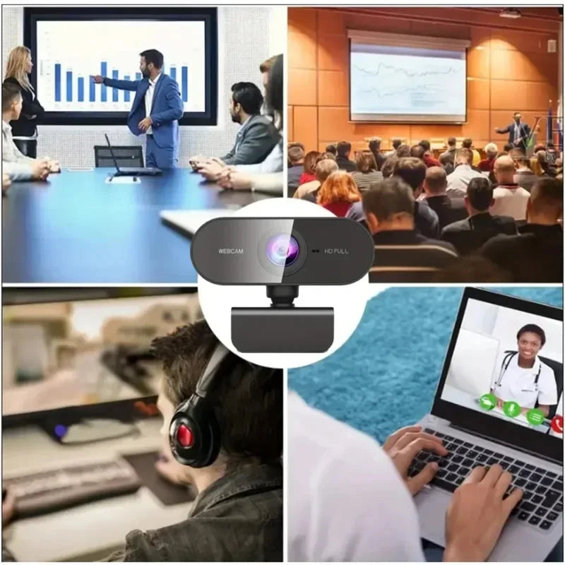 1080P USB Webcam with Microphone – Plug & Play, Rotatable