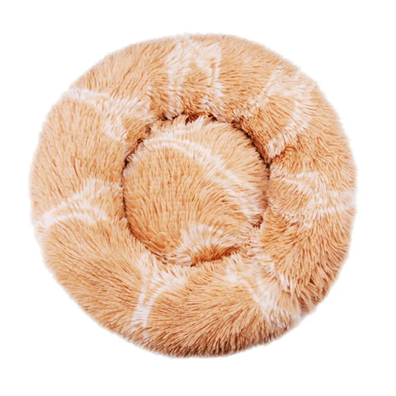 Plush Round Pet Bed – Soft & Warm for Dogs & Cats