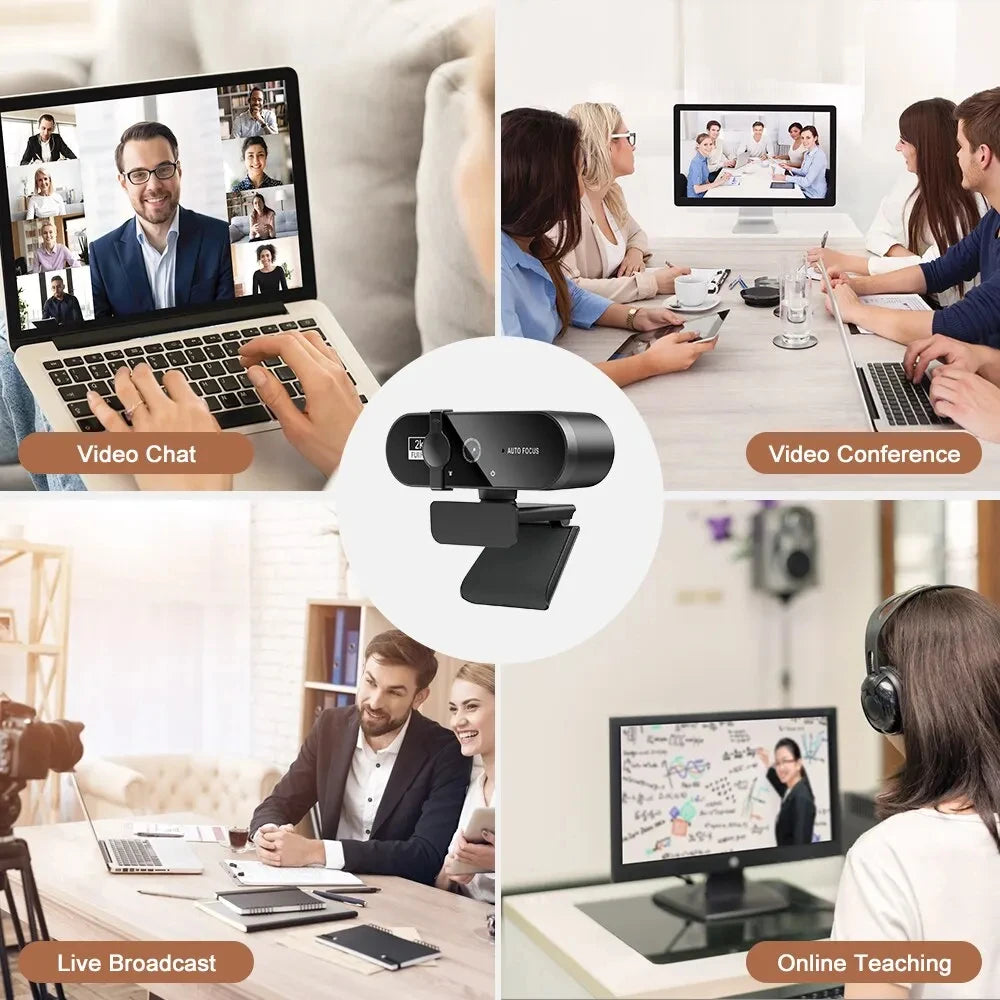 4K USB Webcam with Microphone – Auto Focus, Plug & Play