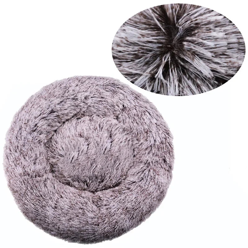 Plush Round Pet Bed – Soft & Warm for Dogs & Cats