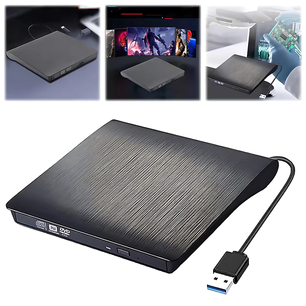 USB 3.0 External DVD Drive Enclosure – USB-C & USB-A