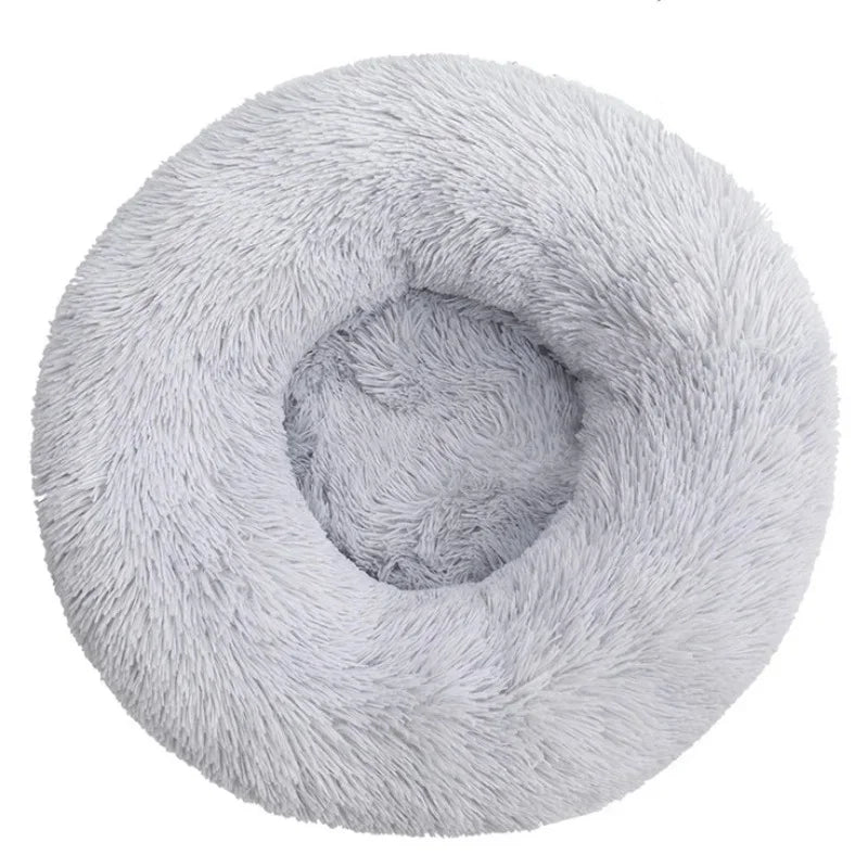 Plush Round Pet Bed – Soft & Warm for Dogs & Cats