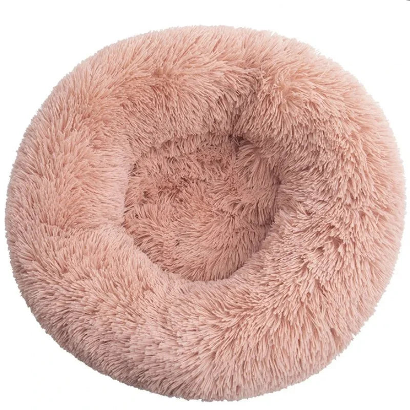 Plush Round Pet Bed – Soft & Warm for Dogs & Cats