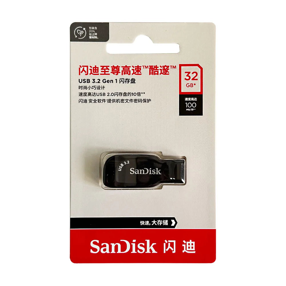 SanDisk Ultra Shift USB 3.2 Flash Drive 32GB 64GB 128GB 256GB Read Speed up to 100MB/s USB Flash Drive Memory Stick Pen Drive