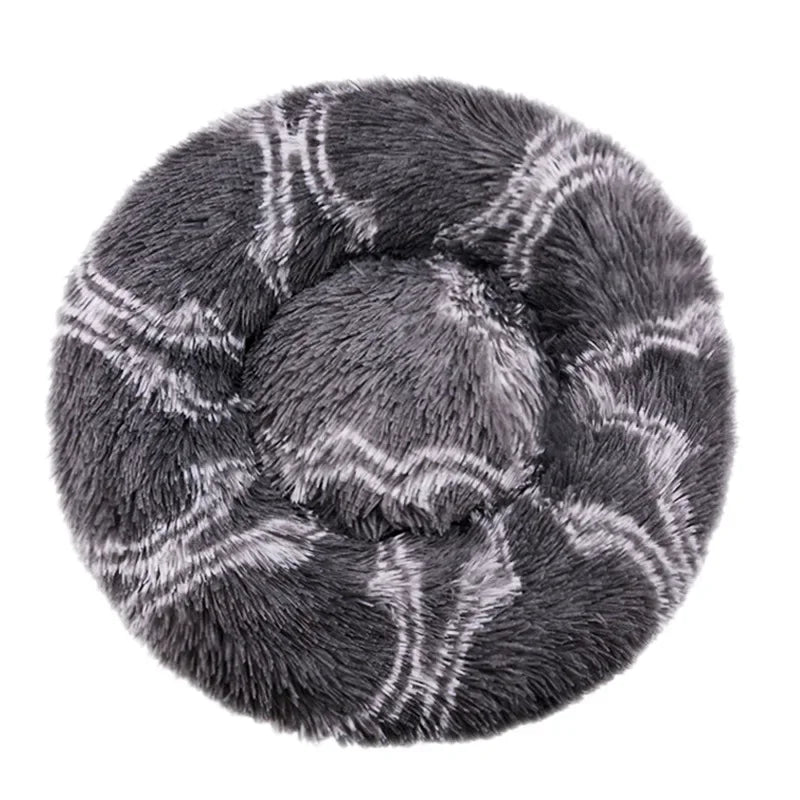 Plush Round Pet Bed – Soft & Warm for Dogs & Cats