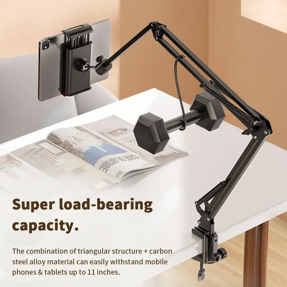 Flexible Bed Tablet Mount – 360° Arm, Fits 4.5–11" Devices