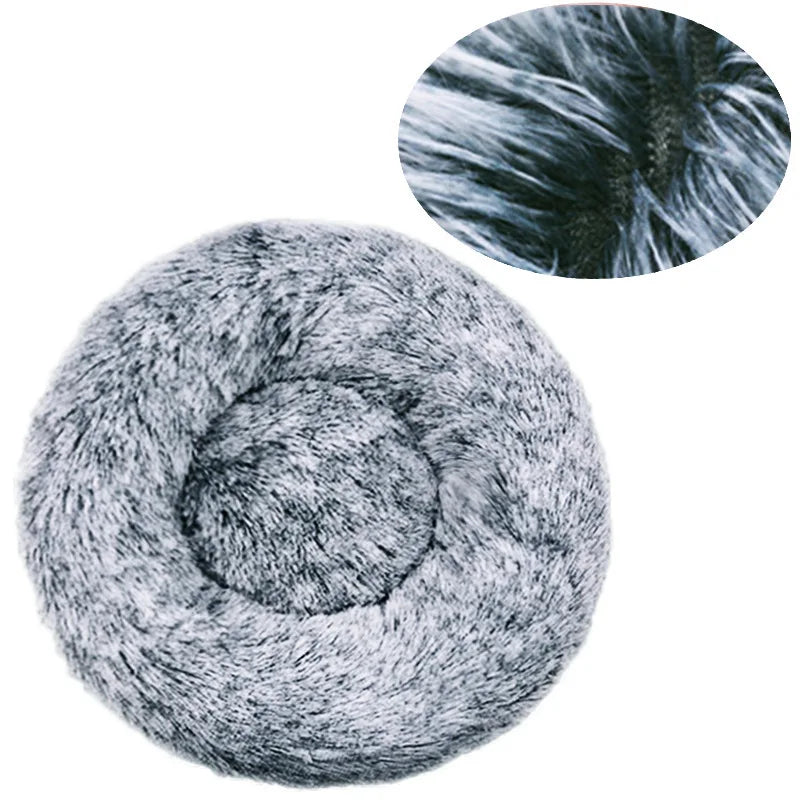Plush Round Pet Bed – Soft & Warm for Dogs & Cats