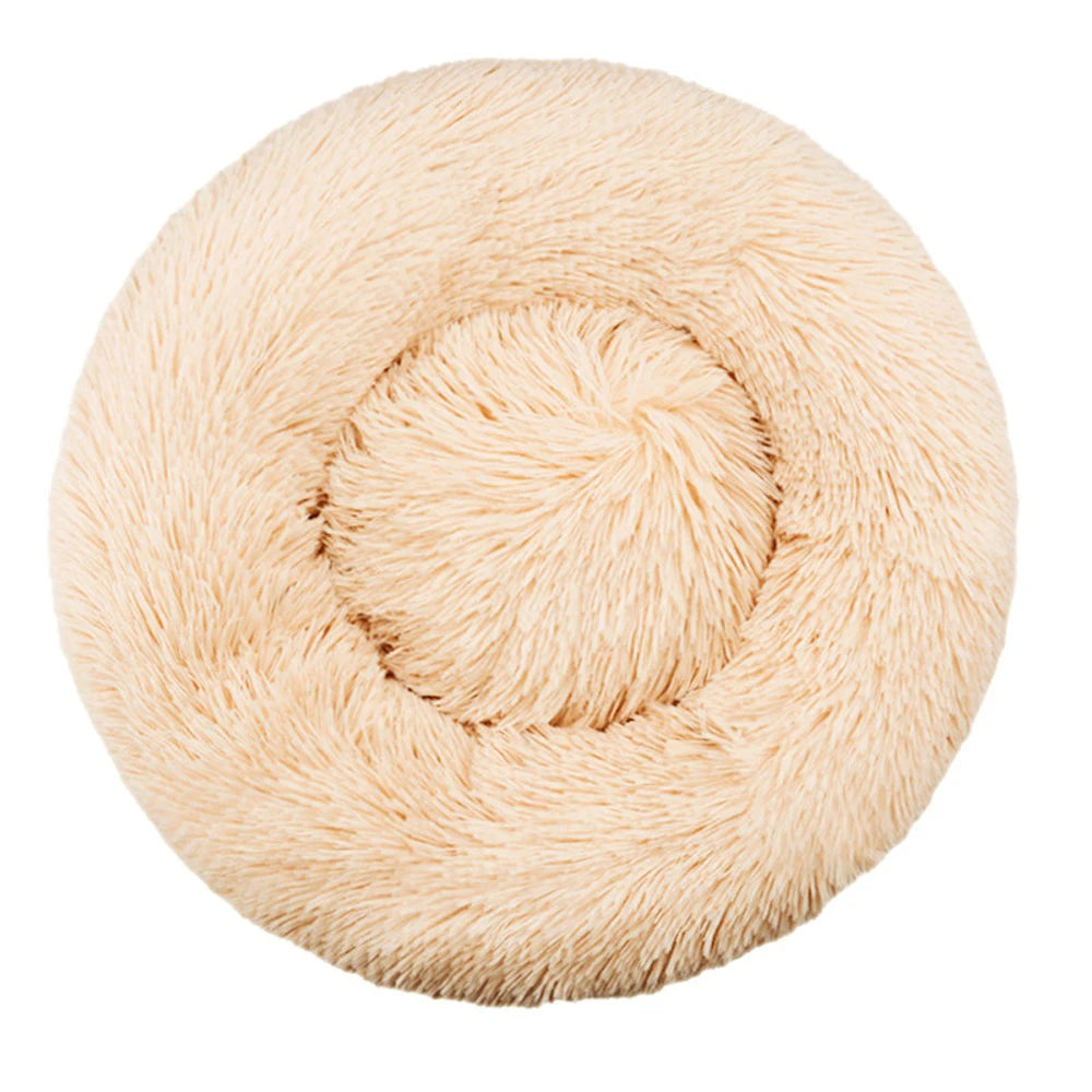Plush Round Pet Bed – Soft & Warm for Dogs & Cats