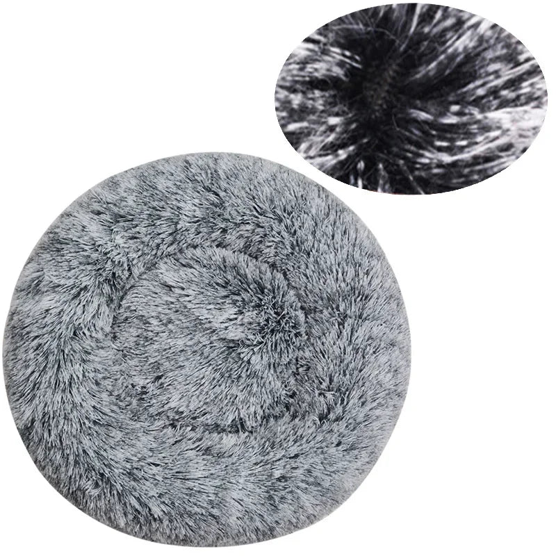 Plush Round Pet Bed – Soft & Warm for Dogs & Cats