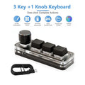 3-Key RGB Macro Mechanical Keypad – Custom Programming Knob
