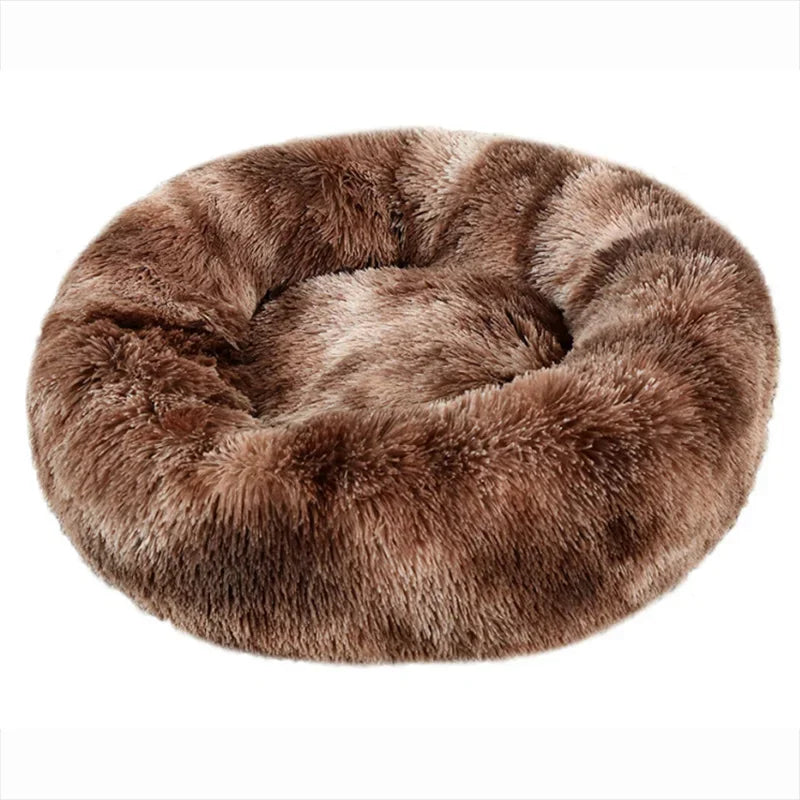 Plush Round Pet Bed – Soft & Warm for Dogs & Cats