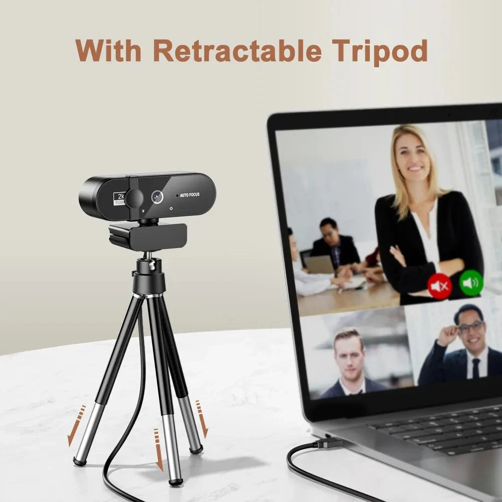 4K USB Webcam with Microphone – Auto Focus, Plug & Play