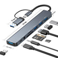 8-in-1 USB-C Hub – USB Splitter with SD Card Reader & Audio