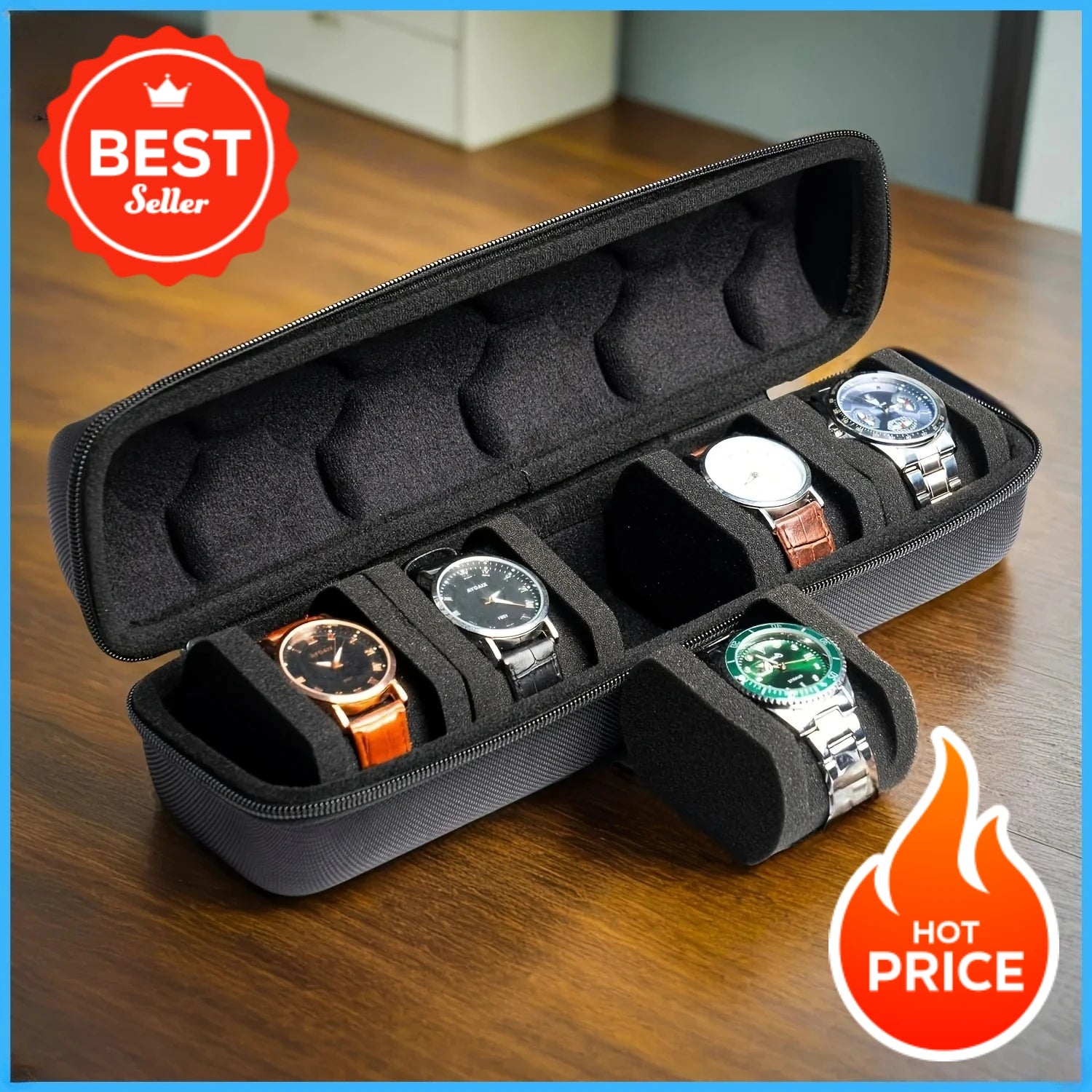 5-Slot Watch Travel Case