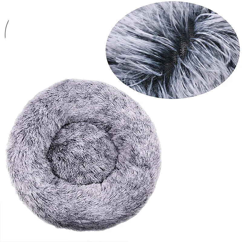 Plush Round Pet Bed – Soft & Warm for Dogs & Cats