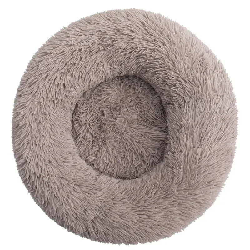 Plush Round Pet Bed – Soft & Warm for Dogs & Cats
