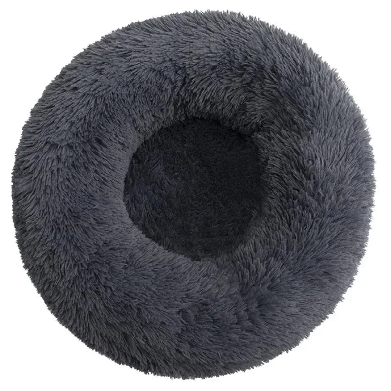 Plush Round Pet Bed – Soft & Warm for Dogs & Cats