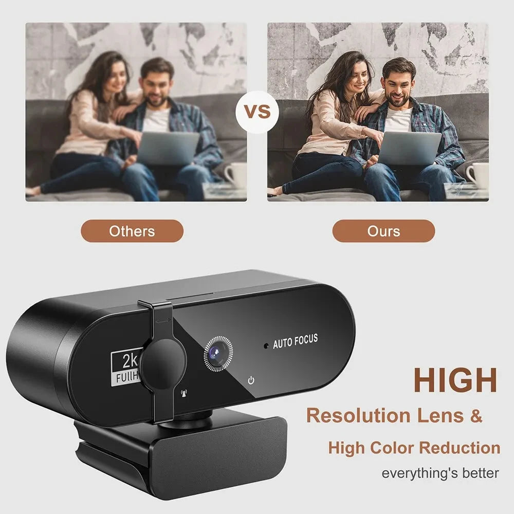 4K USB Webcam with Microphone – Auto Focus, Plug & Play