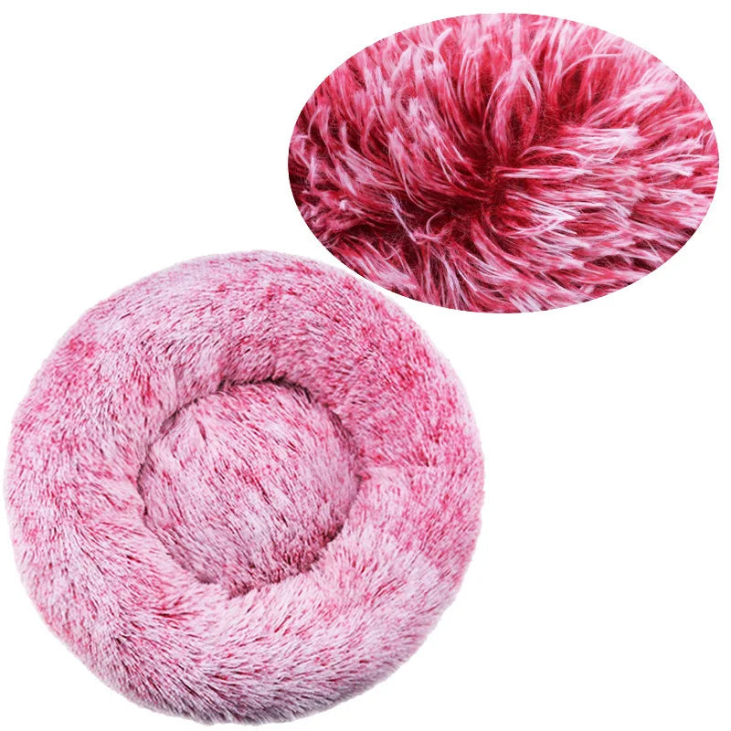 Plush Round Pet Bed – Soft & Warm for Dogs & Cats