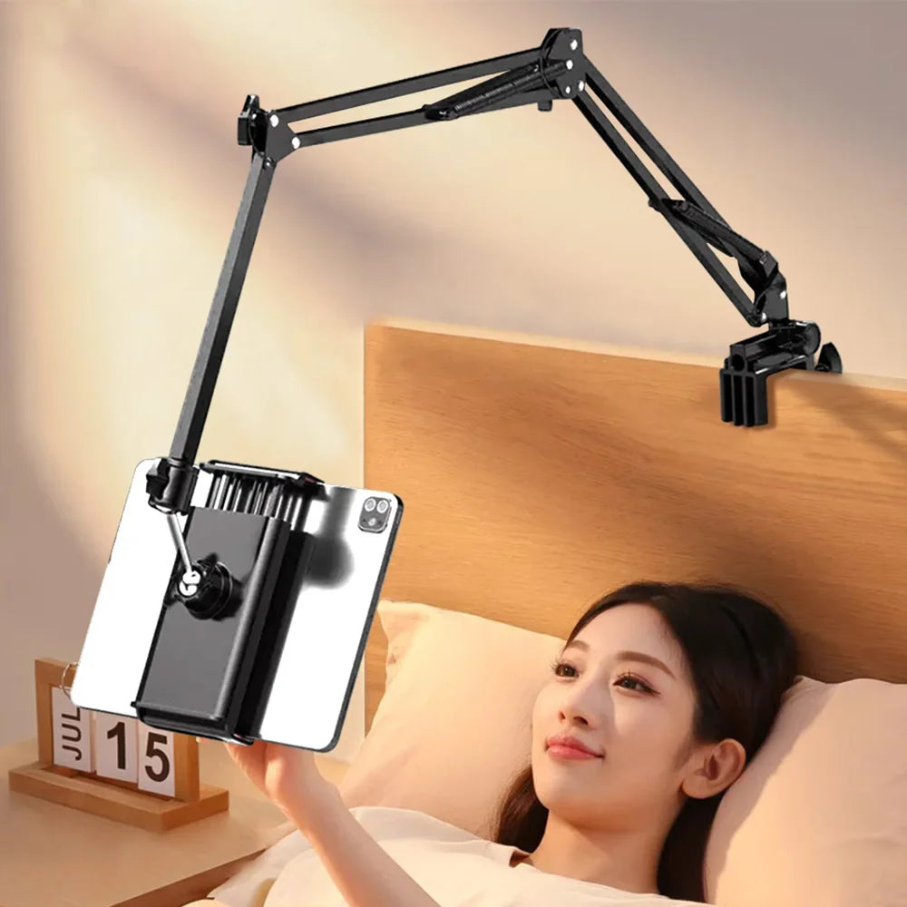 Flexible Bed Tablet Mount – 360° Arm, Fits 4.5–11" Devices