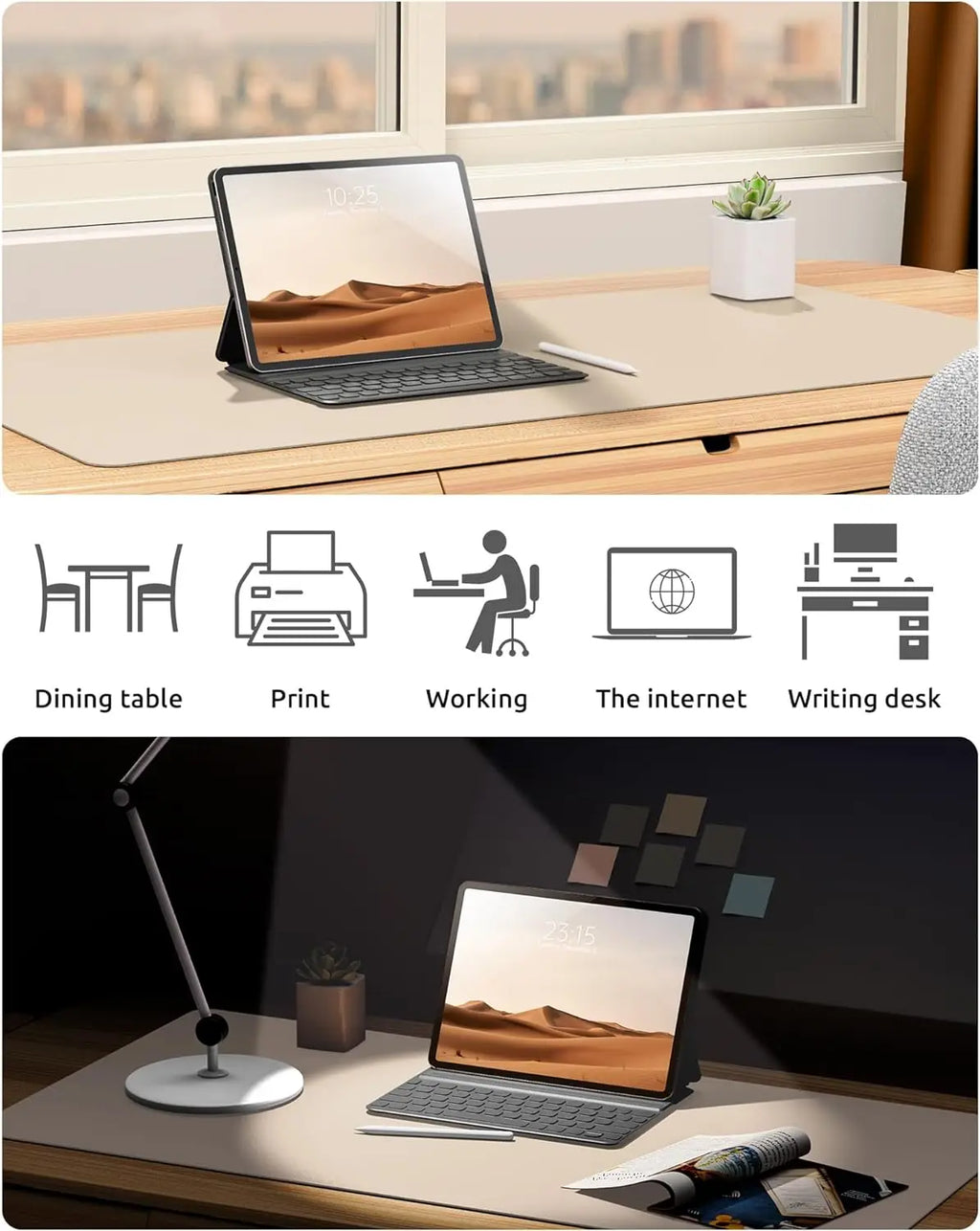 Leather Desk Mat – Large Non-Slip Mouse Pad for Office & Laptop