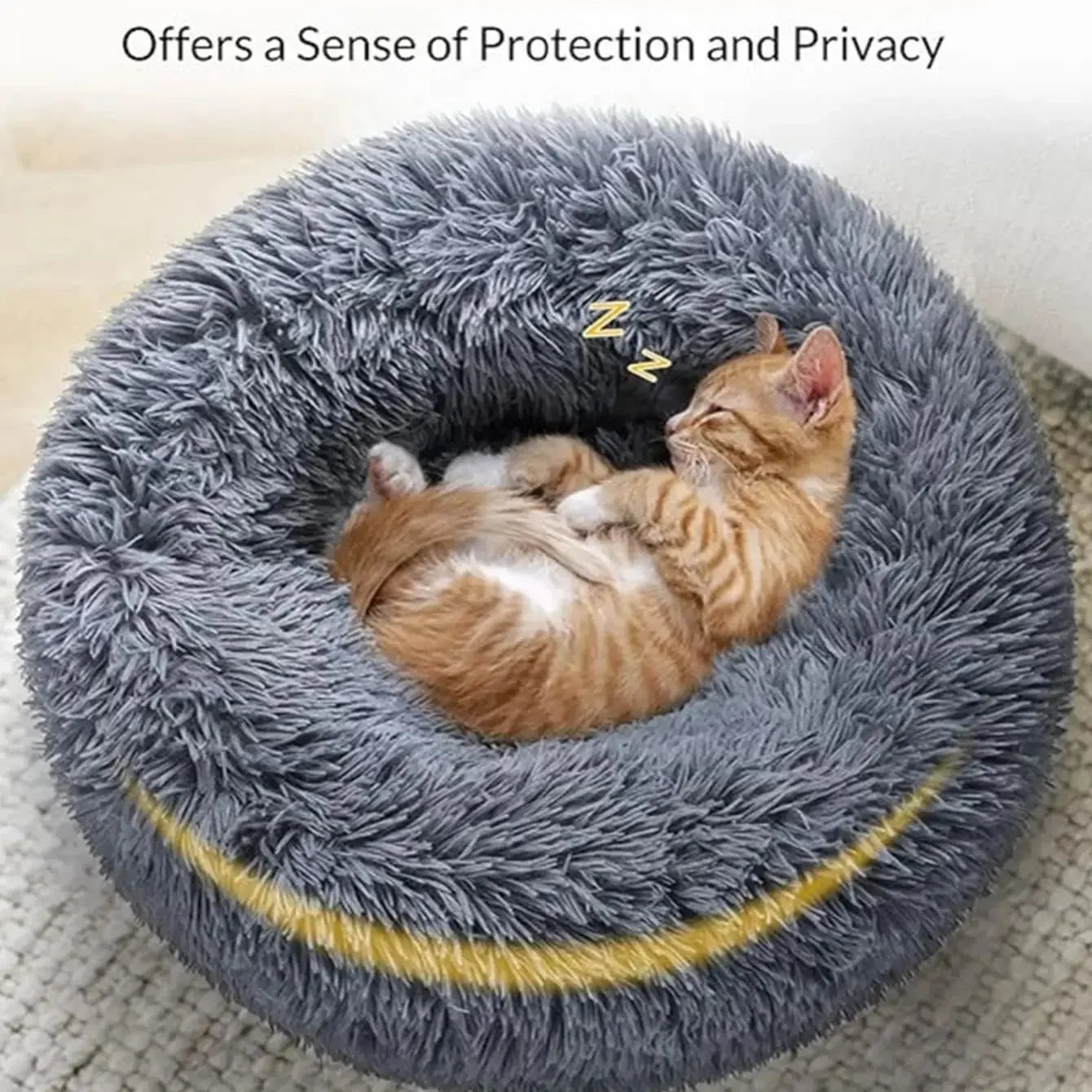 Plush Round Pet Bed – Soft & Warm for Dogs & Cats